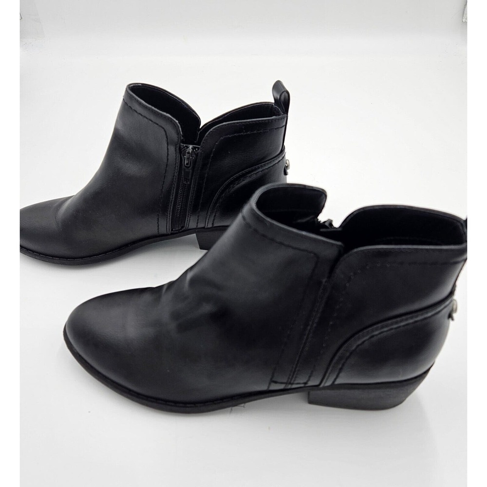 G By Guess Goth Peasant Vegan Black Tammie Ankle Boots Side Zipper Size 8 - Picture 7 of 10